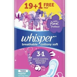 Whisper Regular Flow Cottony Non-Wings 20's