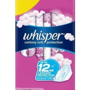 Whisper Regular Flow Cottony with Wings 16's