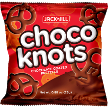 Chocolate Knots Coated Pretzels 25g/10's