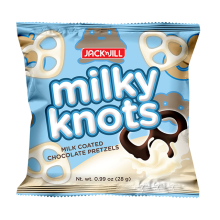 Milky Knots Coated Choco Pretzels 25/10's