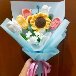 Crochet Flower Bouquet 10''