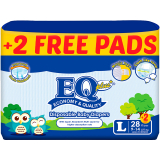 EQ Diaper Plus Large 28+2's