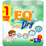 EQ Diaper Dry Medium 18+1's